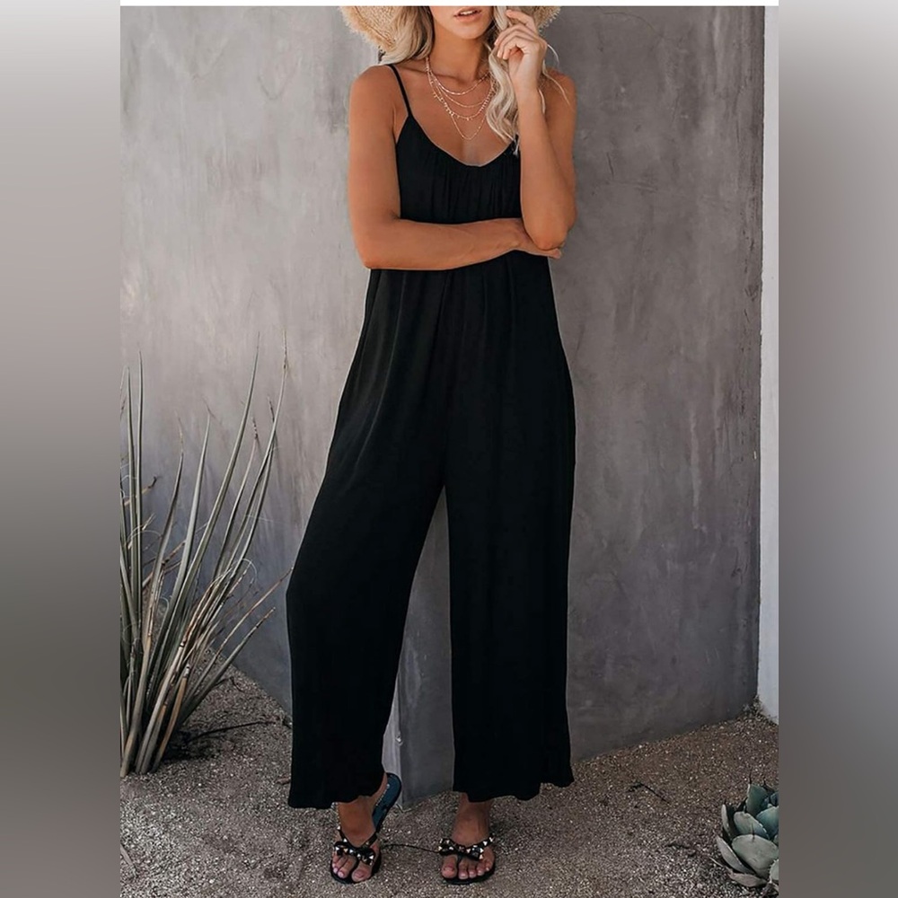 Black Spaghetti Strap Jumpsuit